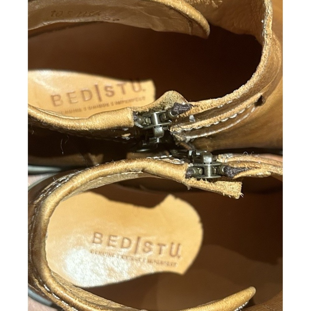 Bed Stu Mens Johnston Rustic Ankle Boots Size 10.5 Brown Tan Buckle USA Patina - Picture 8 of 12